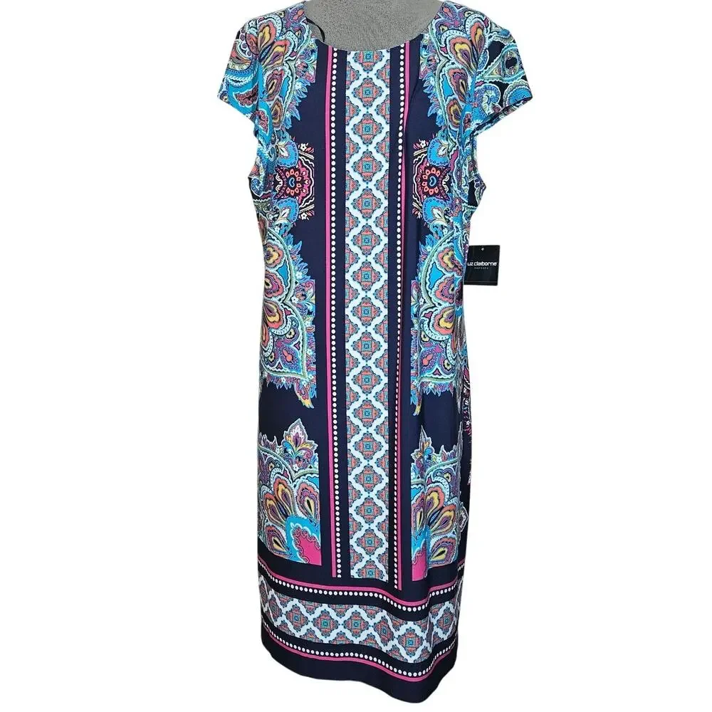 Liz Claborne Pull Over Cap Sleeve Dress Size 16 New with Tag